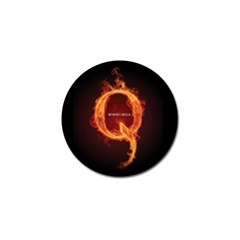 Qanon Letter Q Fire Effect Wwgowga Wwg1wga Golf Ball Marker by snek