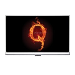 Qanon Letter Q Fire Effect Wwgowga Wwg1wga Business Card Holder by snek