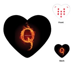 Qanon Letter Q Fire Effect Wwgowga Wwg1wga Playing Cards (heart) by snek