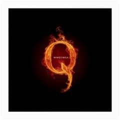 Qanon Letter Q Fire Effect Wwgowga Wwg1wga Medium Glasses Cloth by snek