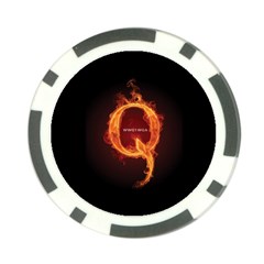 Qanon Letter Q Fire Effect Wwgowga Wwg1wga Poker Chip Card Guard (10 Pack) by snek