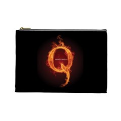 Qanon Letter Q Fire Effect Wwgowga Wwg1wga Cosmetic Bag (large) by snek