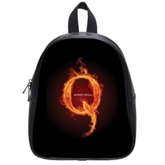 Qanon Letter Q Fire Effect Wwgowga Wwg1wga School Bag (small) by snek