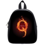 QAnon Letter Q Fire effect WWGOWGA WWG1WGA School Bag (Small) Front