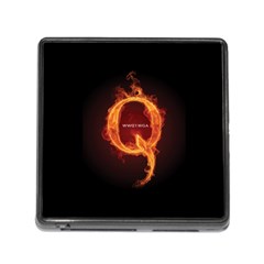 Qanon Letter Q Fire Effect Wwgowga Wwg1wga Memory Card Reader (square 5 Slot) by snek