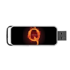 Qanon Letter Q Fire Effect Wwgowga Wwg1wga Portable Usb Flash (one Side) by snek