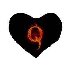 Qanon Letter Q Fire Effect Wwgowga Wwg1wga Standard 16  Premium Heart Shape Cushions by snek