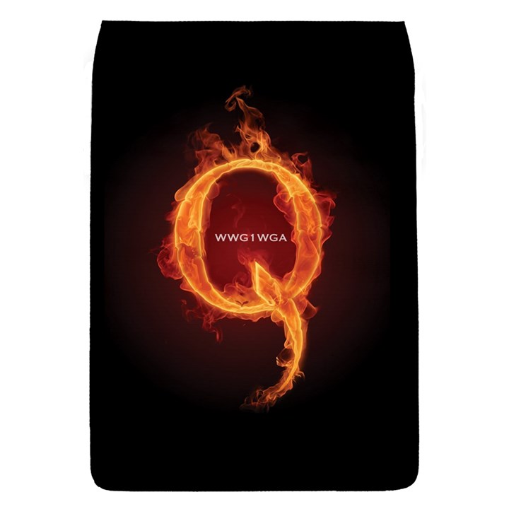 QAnon Letter Q Fire effect WWGOWGA WWG1WGA Removable Flap Cover (S)