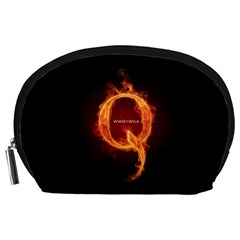 Qanon Letter Q Fire Effect Wwgowga Wwg1wga Accessory Pouch (large) by snek