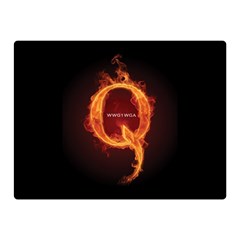 Qanon Letter Q Fire Effect Wwgowga Wwg1wga Double Sided Flano Blanket (mini)  by snek