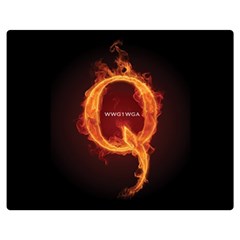 Qanon Letter Q Fire Effect Wwgowga Wwg1wga Double Sided Flano Blanket (medium)  by snek