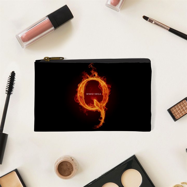 QAnon Letter Q Fire effect WWGOWGA WWG1WGA Cosmetic Bag (XS)