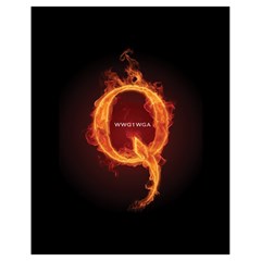 Qanon Letter Q Fire Effect Wwgowga Wwg1wga Drawstring Bag (small) by snek