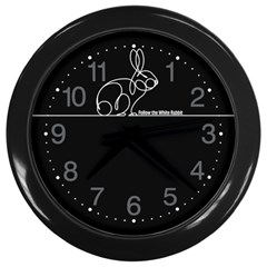 Qanon Follow The White Rabbit Wwgowga Wwg1wga Wall Clock (black) by snek