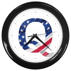 Qanon Usa Flag Wwgowga Wwg1wga Wall Clock (black) by snek