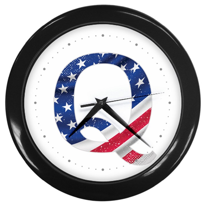 QAnon USA Flag WWGOWGA WWG1WGA Wall Clock (Black)