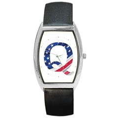 Qanon Usa Flag Wwgowga Wwg1wga Barrel Style Metal Watch by snek