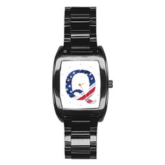 Qanon Usa Flag Wwgowga Wwg1wga Stainless Steel Barrel Watch by snek