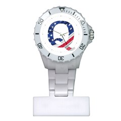 Qanon Usa Flag Wwgowga Wwg1wga Plastic Nurses Watch by snek