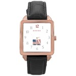 I Don t Kneel Grunge Honor the USA Flag MAGA Rose Gold Leather Watch  Front