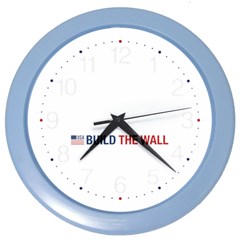 Build The Wall Usa Flag Maga Color Wall Clock by snek