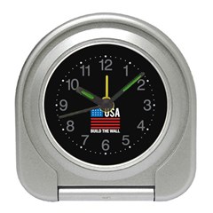 Build The Wall Usa Flag Maga Travel Alarm Clock by snek