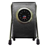 Build The Wall USA Flag MAGA Pen Holder Desk Clock Front