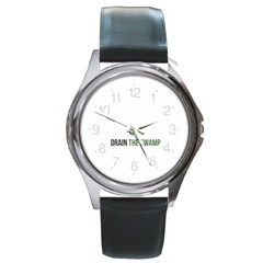 Drain The Swamp Maga Green And Gray Round Metal Watch by snek