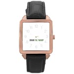 Drain the Swamp MAGA green and gray Rose Gold Leather Watch  Front