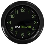 Drain the Swamp MAGA green and gray Wall Clock (Black) Front