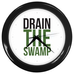 Drain The Swamp Maga Green And Gray Wall Clock (black) by snek