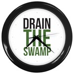 Drain the Swamp MAGA green and gray Wall Clock (Black) Front