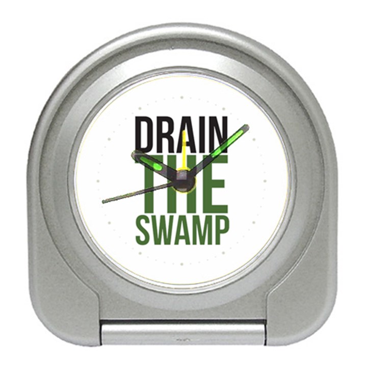 Drain the Swamp MAGA green and gray Travel Alarm Clock