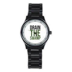 Drain The Swamp Maga Green And Gray Stainless Steel Round Watch by snek