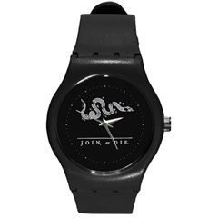 Gadsden Join Or Die Snake Usa Libertarian Round Plastic Sport Watch (m)