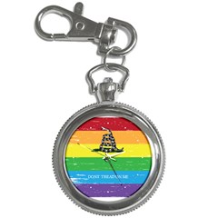 Gadsden Grunge Don t Tread On Me Lgbtq Rainbow Flag Snake Usa Libertarian Key Chain Watches by snek