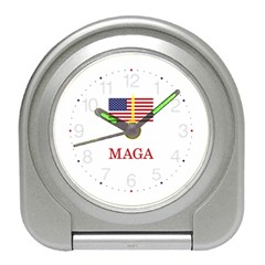 Maga Make America Great Again With Us Flag Trump Travel Alarm Clock by snek