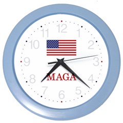 Maga Make America Great Again With Us Flag Trump Color Wall Clock by snek