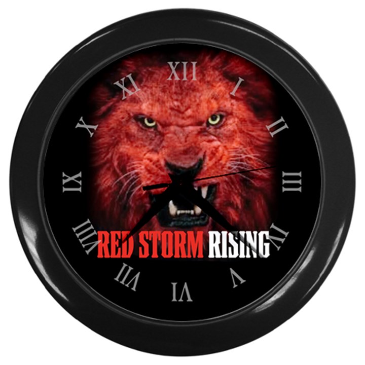 Red Storm Rising Lion Trump Red Wave MAGA Qanon Wall Clock (Black)