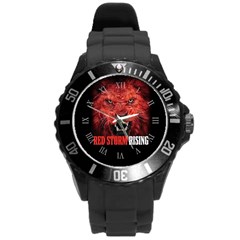 Red Storm Rising Lion Trump Red Wave Maga Qanon Round Plastic Sport Watch (l) by snek