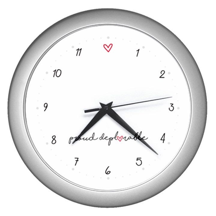 Proud deplorable with heart USA MAGA Wall Clock (Silver)