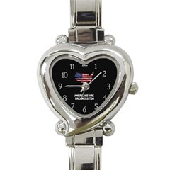 American Are Dreamers Too Buildthewall Maga With Usa Flag Heart Italian Charm Watch by snek