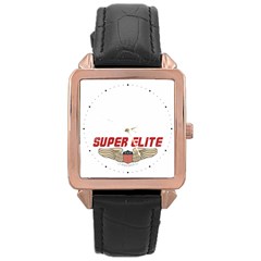 Super Elites Qanon Trump Maga Quote With American Wing, Usa Flag And Wwg1wga Wwgowga Rose Gold Leather Watch  by snek