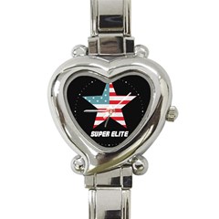 Super Elite Usa Flag In A Star Trump Maga Quote Heart Italian Charm Watch by snek