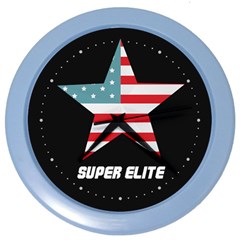 Super Elite Usa Flag In A Star Trump Maga Quote Color Wall Clock by snek