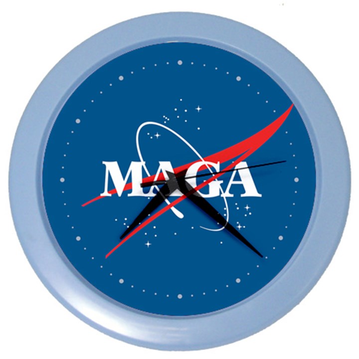 MAGA NASA Parody Logo Color Wall Clock