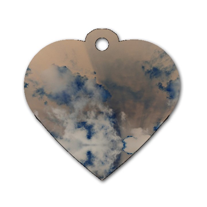 Deep Time Clouds Dog Tag Heart (Two Sides)