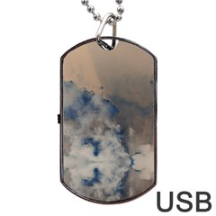 Deep Time Clouds Dog Tag Usb Flash (two Sides) by LoolyElzayat