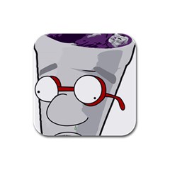 Purple Cup Nerd Rubber Square Coaster (4 Pack)  by grimelab