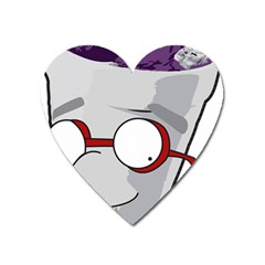 Purple Cup Nerd Heart Magnet by grimelab